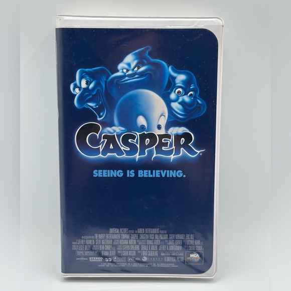 Casper Seeing Is Believing (VHS, 1995) Clamshell Case - Christina Ricci - Tested - Picture 1 of 8